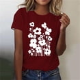 thumbnail image 2 of qolati Womens Tops 2024 Summer Crew Neck Short Sleeve Tunic Shirts Vintage Floral Print Casual Loose Fit T Shirts Trendy Blouses, 2 of 4