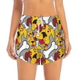 thumbnail image 2 of Rateoe Cute Dog Printed 2 in 1 Women's Workout Shorts for Athletic Gym Running Shorts with Phone Pockets-Large, 2 of 7