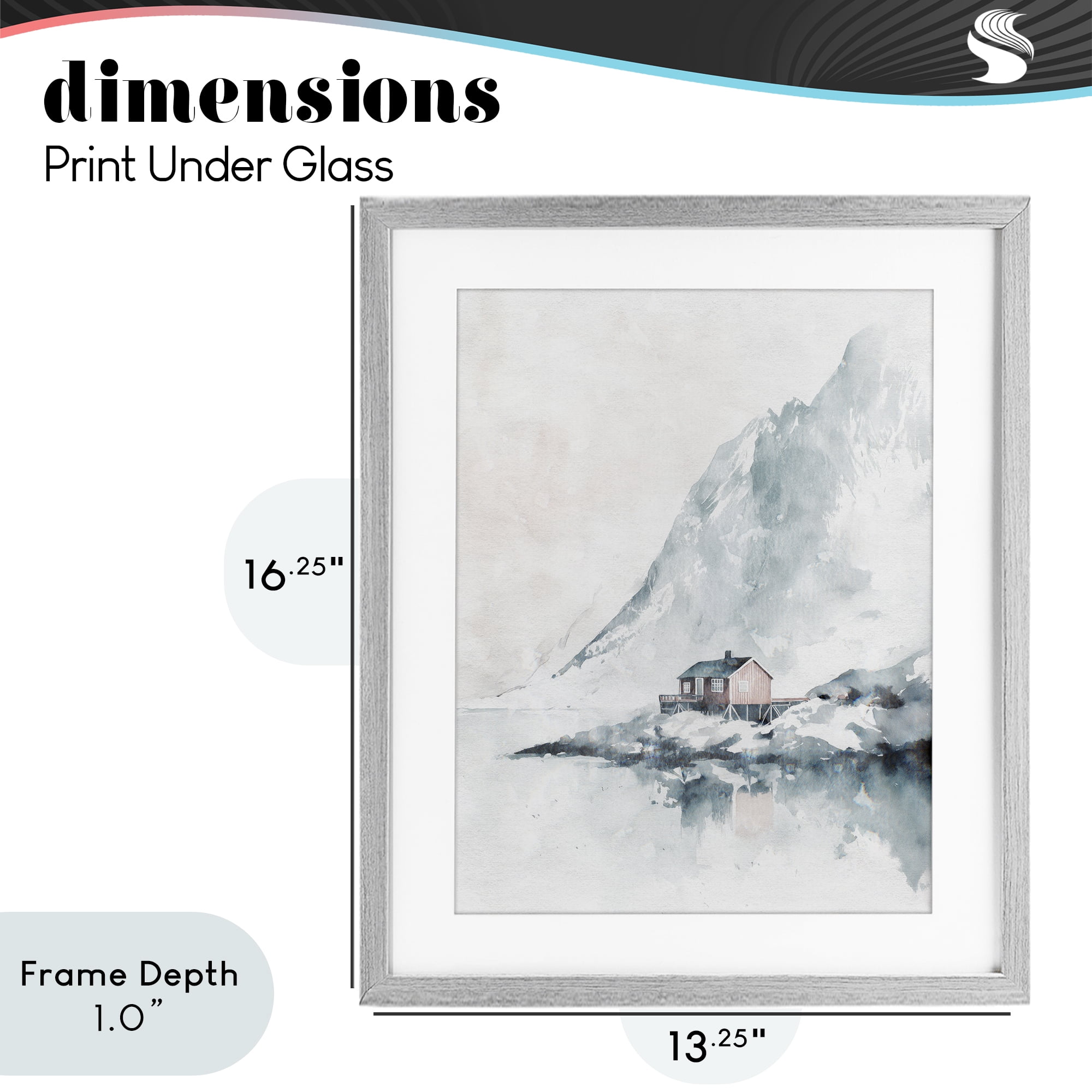 Stupell Industries Snow Shelter Watercolor Gray Framed Print Under Glass, design by Svetlana Aleynikova