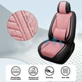 thumbnail image 6 of OTOEZ Universal Pink Car Seat Cover Nappa Leather 5-Seat Full Set Waterproof Front & Rear Cushion Protector Fit Most Honda Toyota Chevy Ford Nissan SUV, 6 of 11