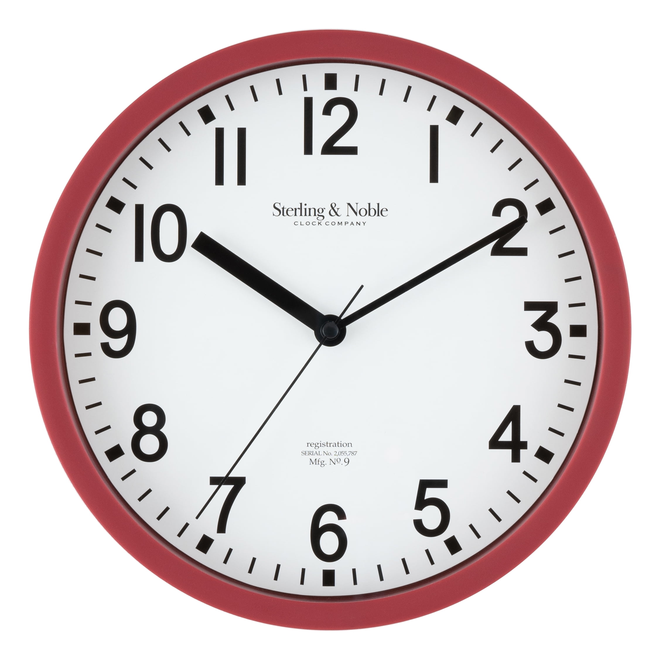 Diameter Quartz Wall Clock Decorative Plastic Red Sterling & Noble 8.78 in 