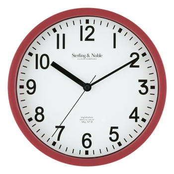 Mainstays Basic Indoor 8.78" Red Analog Round Modern Wall Clock