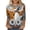 White 01, variant on Plus Size Graphic Tops Womens Halloween Outfits 3/4 Sleeve Funny Holiday Crew Neck Tshirt Pullover Red 3XL
