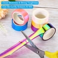 thumbnail image 4 of Unique Bargains 15mmx5m Holographic Tape Adhesive Metallic Foil Masking Sticker, Pink 6 Roll, 4 of 5