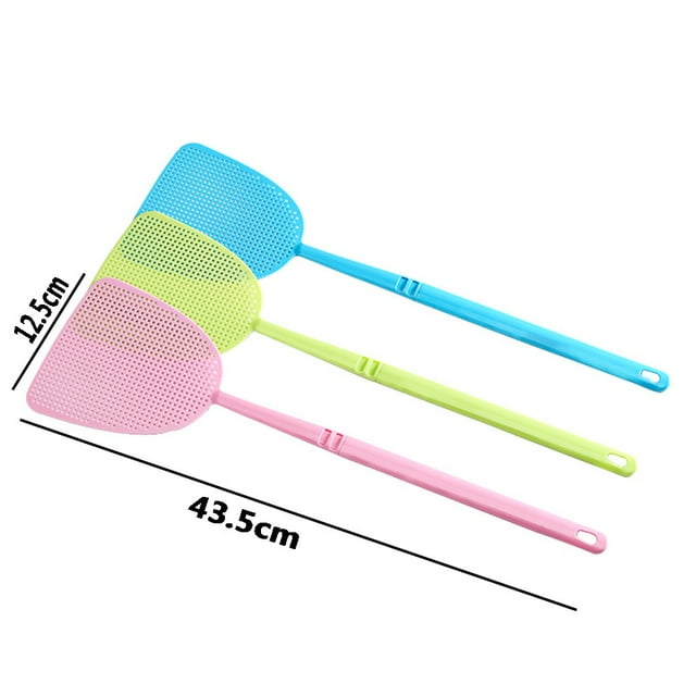 JJKBVCLO Fly Swatter 3pcs Manual Plastic 17” Durable Long Handle