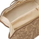thumbnail image 5 of Makeup Bag Khaki PU Leather Large Capacity Floral Embossed Portable Zipper Up Toiletry Bag with Handle, 5 of 5