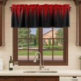 thumbnail image 6 of Dark Red Black Ombre Curtain Valances for Windows, Kitchen Valance Window Treatments Panel 2 Pack, Modern Abstract Art Striped Gradient Rod Pocket Short Curtains for Bathroom Bedroom 42 x 12 Inch, 6 of 8