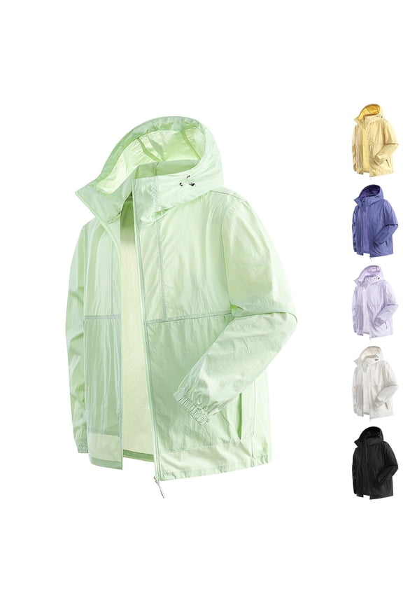 Men's Summer Sun Protection Hooded Jacket Ice Silk Cooling Long Sleeve Top Casual Fishing Hiking Travel Outdoor Windbreaker Solid Color | AESTIVO,Black 2XL