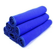 Transer 5Pcs Blue Soft Absorbent Wash Cloth Car Auto Care Microfiber Cleaning Towels
