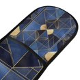 thumbnail image 4 of Yayeee Double Oven Mitt Kitchen Heat Resistant Baking 35" x7" Quilted Glove, Blue Geometric Pattern, 4 of 6