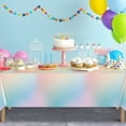 thumbnail image 5 of 1Pcs Pastel Tablecloths,Plastic Rainbow Tablecloth Disposable Rectangle Pastel Table Covers, 5 of 5