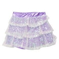 thumbnail image 6 of iixpin Kids Girls 2 Piece Jazz Latin Salsa Cha Cha Ballroom Performance Outfits Sequin Crop Top with Skirt Set Light Purple 12, 6 of 7