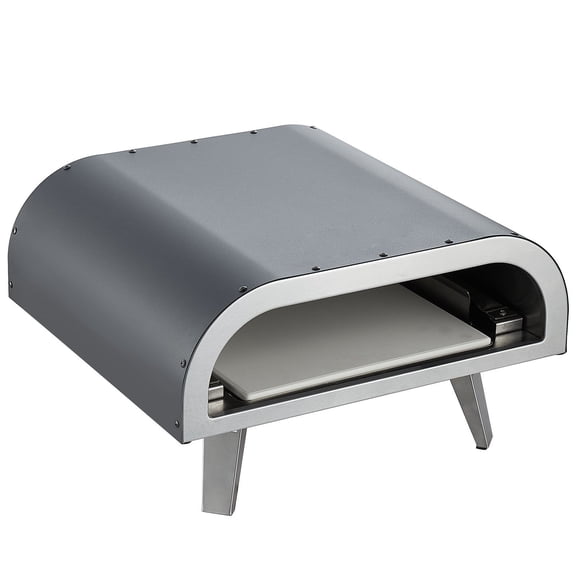 Portable 12 Inch Propane Gas Pizza Oven with Thick Stone and Storage Bag for Outdoor Backyard Patio Camping Black