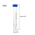 thumbnail image 2 of Uxcell Tubos de centrifugación cónicos de plástico de 10ml con tapa de rosca azul, paquete de 10, 2 of 5