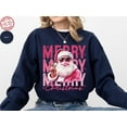 thumbnail image 5 of Pink Merry Christmas Santa Sweatshirt | Trendy Bubblegum Holiday Pullover, 5 of 7