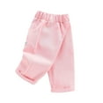 thumbnail image 2 of Delliss Toddler Summer Girls Lightweight Baggy Trendy Cute Pants Straight Wide Leg Pants Elastic Waist With Pocket, 2 of 3