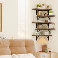thumbnail image 7 of Fairy Corner Floating Shelves, Rustic Wood Corner Wall Shelves, Set of 5, 16.1x11.4 inches, Walnut, 7 of 7