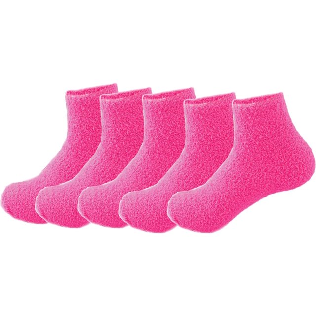 LinYooLi 5 Pairs Womens Fuzzy Socks Soft Winter Warm Solid Socks for Ladies