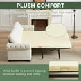 thumbnail image 4 of Pull Out Sofa Bed, 2-in-1 Convertible Sleeper Couch with Mattress Full Size, 83.8" Upholstery Sleeper Sofa Bed, Modern Comfy Loveseat for Living Room, Apartment, Small Spaces, Cream Beige, 4 of 9