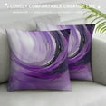 thumbnail image 3 of Shiartex Short Plush Pillow Covers Purple and Gray Abstract Throw Pillows White, 3 of 5