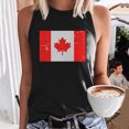 thumbnail image 2 of Womens Canada Day Tank Top Sleeveless Summer Shirt Tops Round Neck Patriotic Maple Leaf Tops Basic, 2 of 4