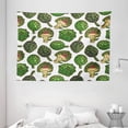 thumbnail image 1 of Artichoke Tapestry, Hand Drawn Healthy Foods in Various Forms Organic Natural Gourmet Artwork Print, Wall Hanging for Bedroom Living Room Dorm Decor, 80W X 60L Inches, Fern Green, by Ambesonne, 1 of 2