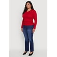 thumbnail image 4 of Women's Plus Size Long Sleeve V Neck Tee, 4 of 5