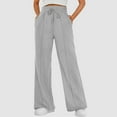 thumbnail image 2 of NOLDARES Women's Wide Leg Pants with Pockets - Casual Loose Trouser Pants Sweatpants Lounge Pants(Grey,M), 2 of 8