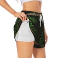 thumbnail image 3 of Lsque Framed Greenery Wall Art Printed Women's Running Shorts with Liner Pockets,Elastic Quick Dry Workout Athletic Gym Yoga Shorts,Womens High Waist Shorts-Small, 3 of 9