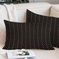 thumbnail image 2 of Simple Line Black Throw Pillow Cover 12 x 20 Inch Decorative Pillow Cover Black Modern Art Geometric Lumbar Pillowcase Seasonal Rectangle Cushion Case for Couch Sofa Bed Living Room, 2 of 9