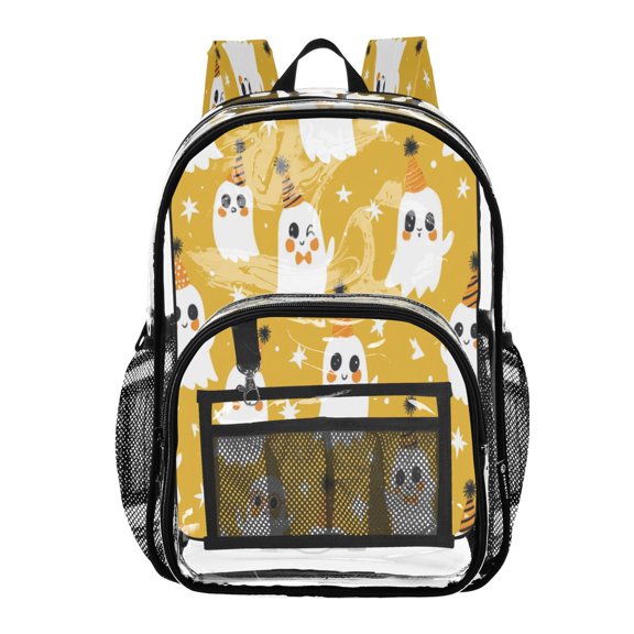 PVC Transparent Backpacks Clear Backpack for Travel and Outings White Cute Ghost