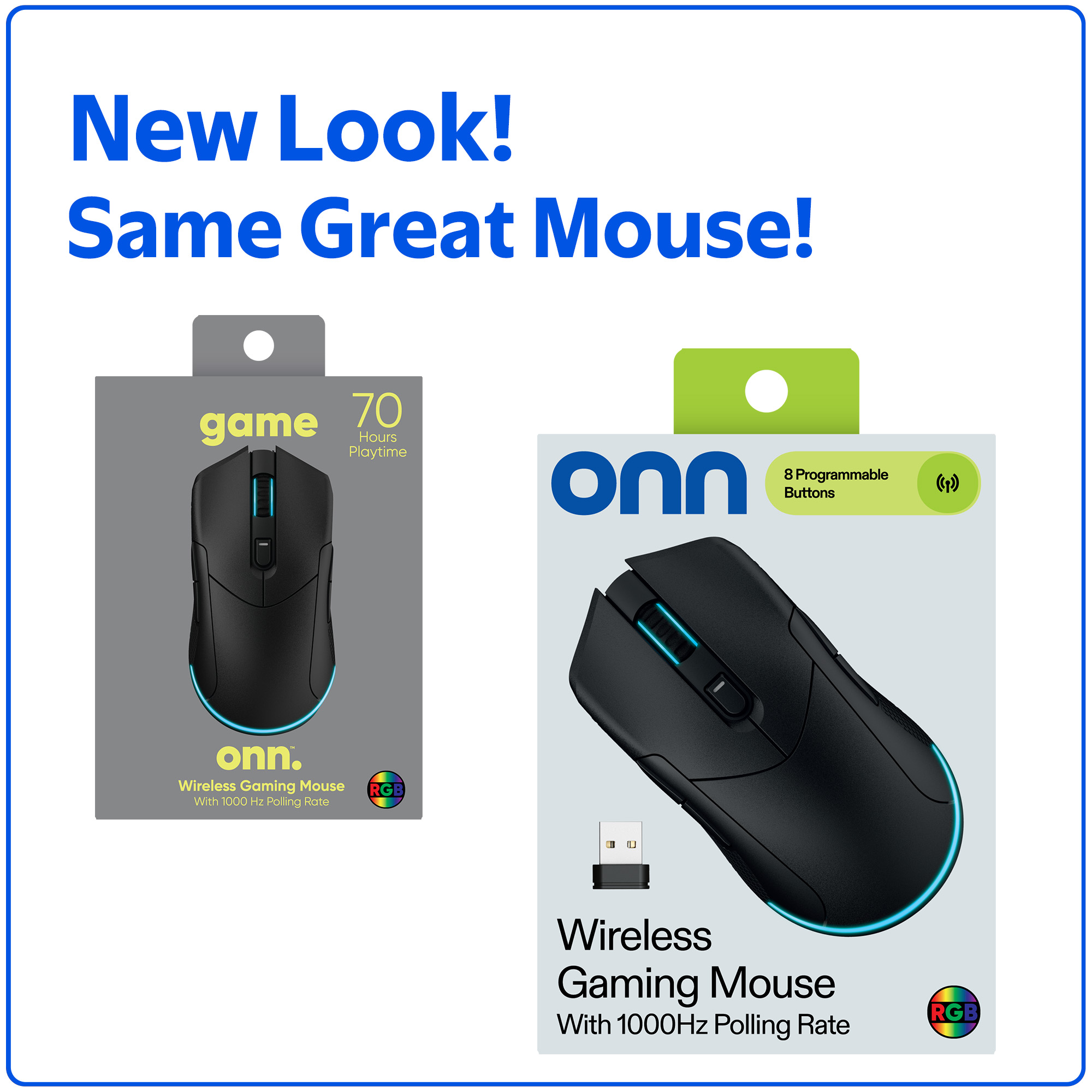 onn Rechargeable Wireless Gaming Mouse with RGB Lighting photo 3