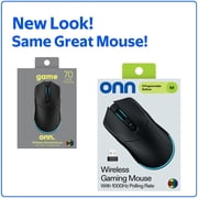 onn Rechargeable Wireless Gaming Mouse with LED Lighting, 8 Programmable Buttons