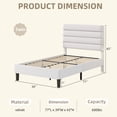 thumbnail image 2 of 4 EVER WINNER Twin Size Platform Bed Frame with Velvet Upholstered Headboard and Wooden Slats Support, Fully Upholstered Mattress Foundation, Noise-Free, No Box Spring Needed, Easy Assembly, White, 2 of 9