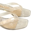 thumbnail image 5 of Women's Clear Jelly Shoes Low Kitten Heel Sandals Flip Flops Square Toe Transparent Outdoor Trendy Dressy Casual Beach Summer Vacation, 41, 5 of 9