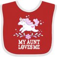 thumbnail image 3 of Inktastic My Aunt Loves Me Unicorn Girls Baby Bib, 3 of 4