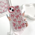 thumbnail image 3 of YWC-Compatible with iPhone 14 Plus Case Cute Mirror Bow Love Heart Pattern for Women Girls Ribbon Design Shockproof Silver Protective Phone Cover - Wine Red Bow, 3 of 4