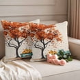 thumbnail image 2 of Orange Tree Fall Outdoor Waterproof Pillow Covers, Vintage Teal Truck Thanksgiving Pumpkin Rustic Decorative Square Throw Pillowcase Sofa Cushion Sham for Patio/Couch/Chair, 18"x18" 2 Pack, 2 of 8