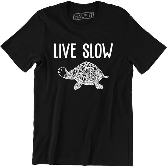 Live Slow Turtle Funny Cute Animal Pet Lover Tortoise Men's T-Shirt
