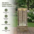 thumbnail image 5 of Morufur 39“ Outdoor Water Fountain with Pump, Modern Cascading Freestanding Wall Fountain with Warm LED Lights for Patio Porch Law, Brown, 5 of 8