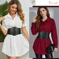 thumbnail image 2 of JASGOOD Women Corset Belts Wide Elastic Waspie Black Waist Belt for Dress, 2 of 10