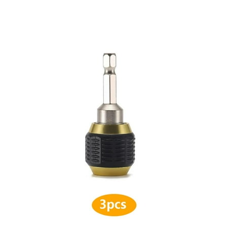 

3pcs Hexagonal Shank Adapter Coupling Quick-change 60mm 1/4 Holder Non- for slip Handle Drilling Connecting Conversion