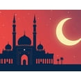thumbnail image 4 of Mosque Silhouette Desert Night Crescent Moon Banner Event Photography Background Religious Festival Backdrop Wedding Decor Ramadan Celebration Event Afghan Iftar, 4 of 8