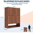 thumbnail image 2 of Modern Fluted Shoe Cabinet, Freestanding Narrow Shoe Storage Organizer with 2 Flip Drawers & Doors, Space-Saving Shoe Rack for Entryway Hallway, White, 2 of 7