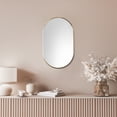thumbnail image 6 of Ispra 36" Oval Bathroom/Vanity Brushed Gold Aluminum Framed Wall Mirror, 6 of 7