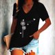thumbnail image 2 of Blusa de manga corta con cuello en V informal para mujer a la moda, camisetas de verano Fridja  ghk6369, 2 of 6
