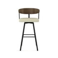 thumbnail image 2 of Amisco Quinton 30 In. Bar Stool - Cream Bouclé Polyester / Black Metal / Brown Wood, 2 of 10