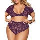 thumbnail image 1 of Conjunto Brasier Festoneado de Talla Extra con Encaje con Mangas Cortas Rosegal  Conjuntos de lencería de talla grande, 1 of 2
