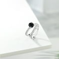 thumbnail image 4 of Gem Stone King 925 Sterling Silver Black Sapphire and White Moissanite Wedding Engagement Band Bridal Set Ring for Women (1.64 Cttw, Gemstone September Birthstone, Available in Size 5, 6, 7, 8, 9), 4 of 5