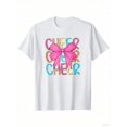 thumbnail image 2 of MAWOTEA Cheer And Pink Bow Patterned Iron-On T-shirt With 100% Cotton Fabric,Suitable for Boys And Girls,Size From 3T-13Y,Ideal Gift for Kids, 2 of 6